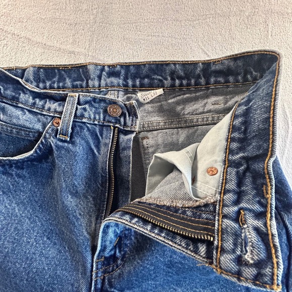 VTG Orange Tab Levi 505 Mens Jeans Reg Fit Straight Leg Dark Wash W31 L32 - Picture 5 of 11